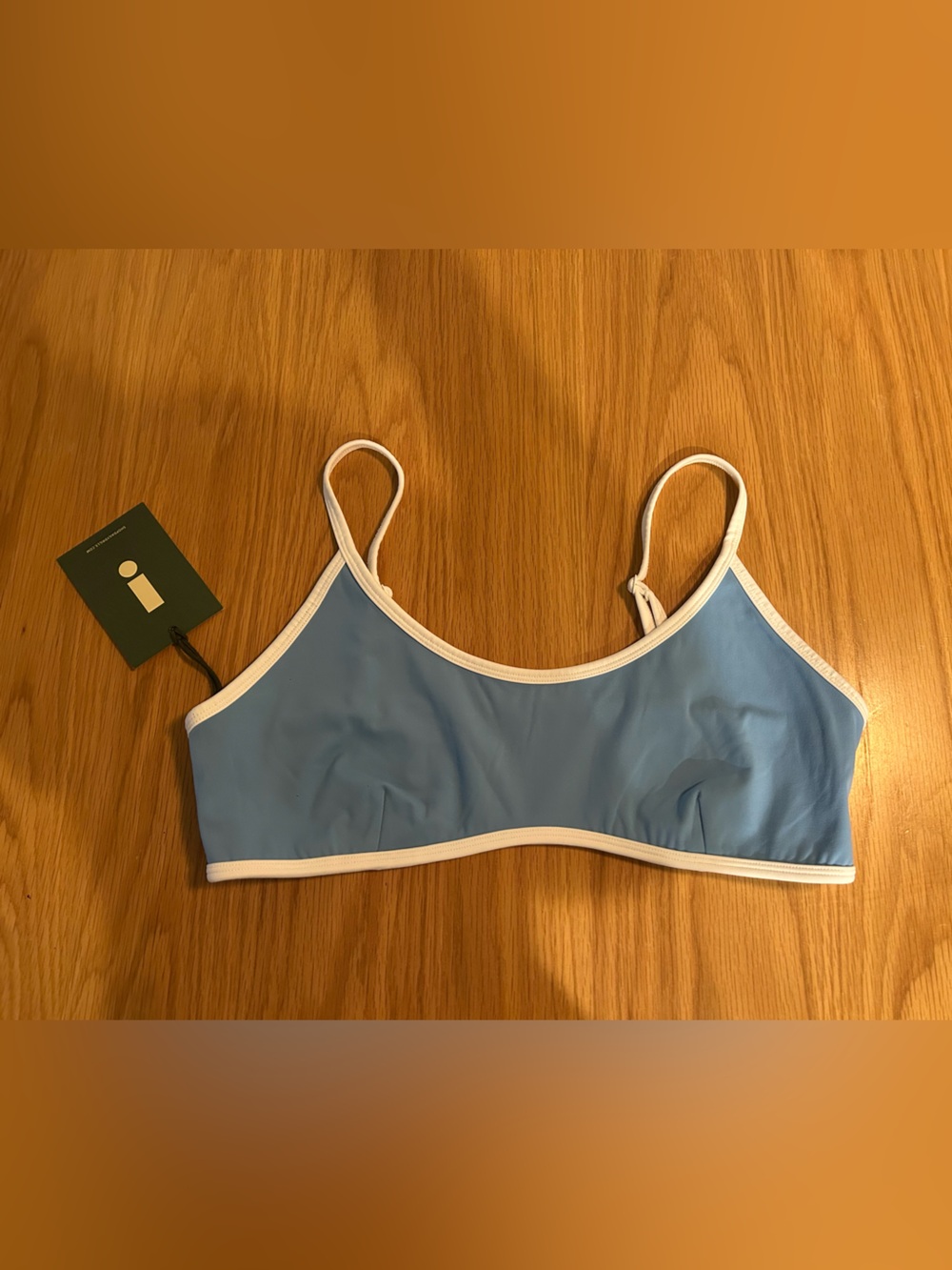 Daily Drills Go! Stretch Bra - White + Malibu Blue Size XL NWT